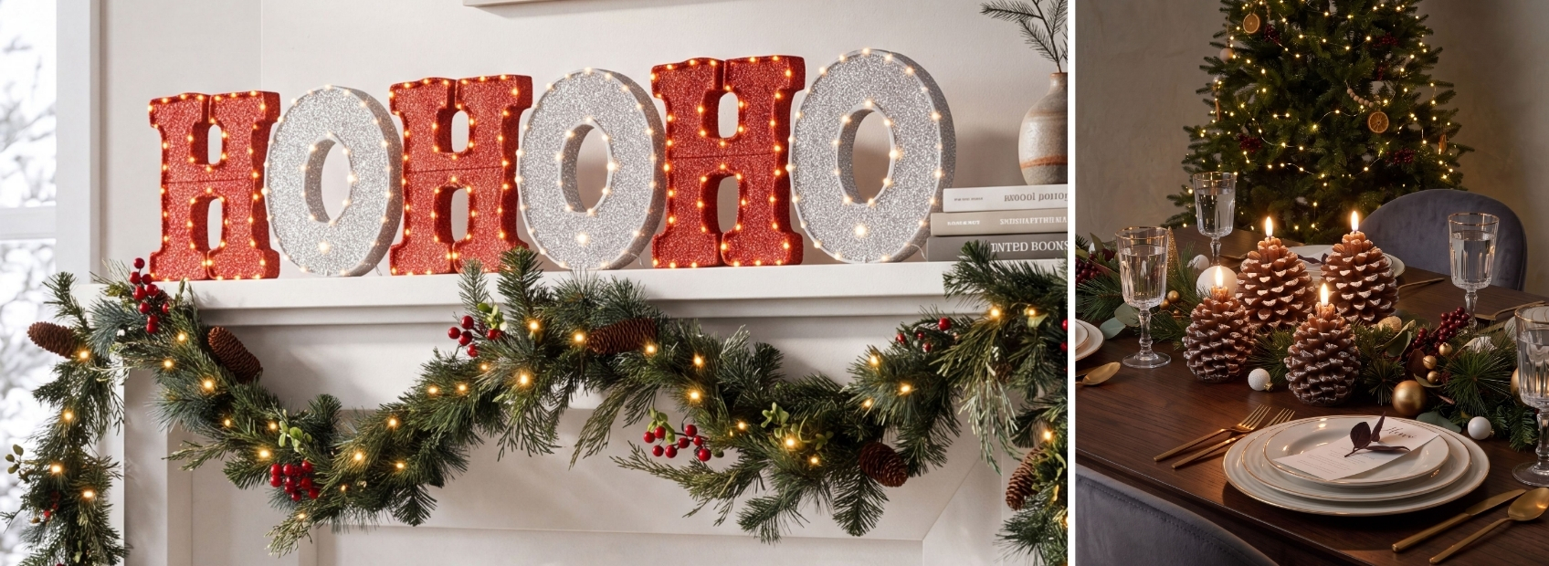different Christmas decorations