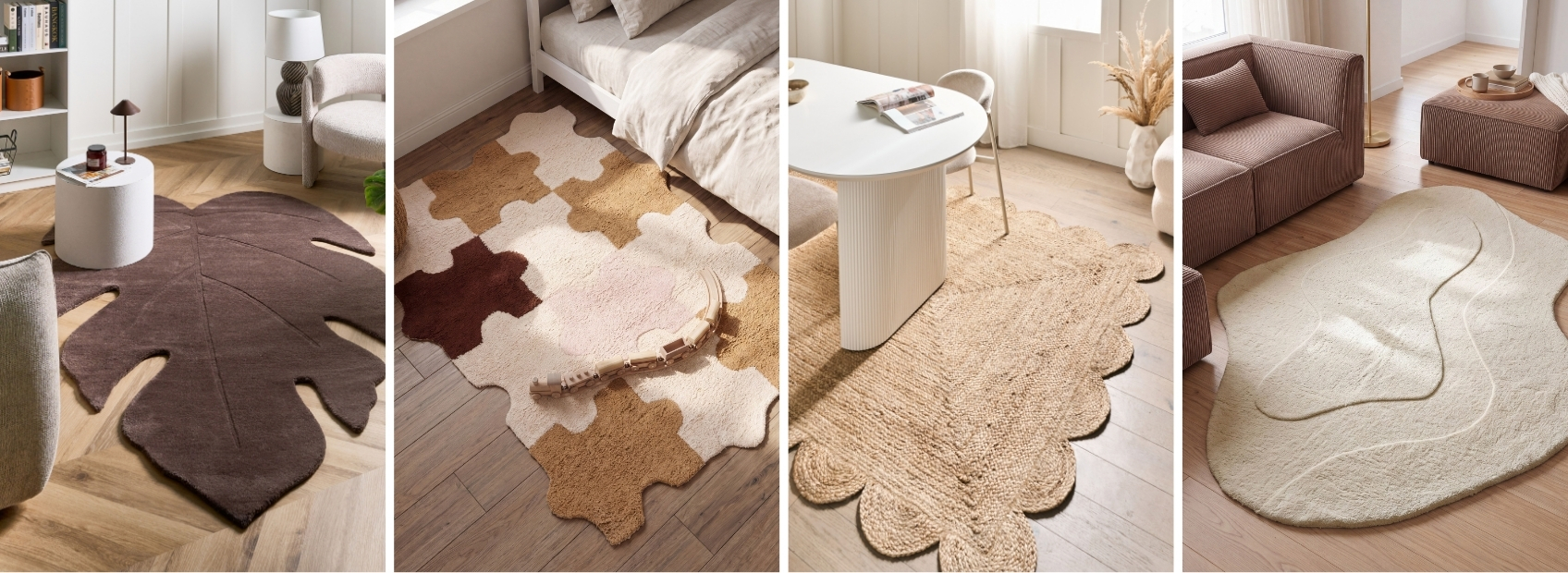 four different rugs great for layering